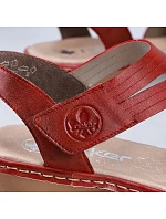 Kožené pohodlné sandály Rieker W RKR685 red