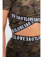 Souprava halenky se sukní moro khaki+zelená