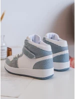 Dětské džínové sportovní boty bílo-modré Milara