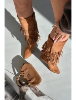 Zateplené Kobyly Dívčí Kobyly S Fringingem Camel Brivina Zateplené Kobyly Dívčí Kobyly S Fringingem Camel Brivina