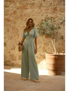 M852 Kombinéza s puff rukávy - mátová