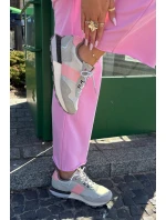 Dámské semišové tenisky Big Star HI-POLY SYSTEM – šedo-růžové