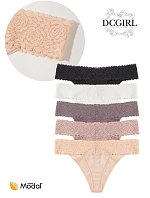 Dámská tanga 26706 A'2 černo-béžové - DC Girl