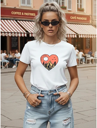 Dámské bavlněné tričko s potiskem, bílé, FashionStreet NX8054RY