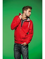 Daiber JN 963 Pánská mikina s kapucí "Lifestyle" 02.0963 red/grey heather