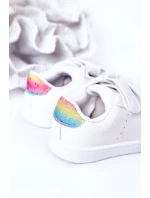 Dětské Tenisky Se Suchým Zipem Bíle-Duhové Cute Girl