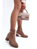 Modní Dámské Semišové Botky Hnědé Nola