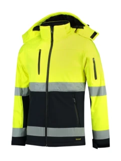Bi-color EN ISO 20471 Softshell softshellová bunda unisex fluorescenční žlutá