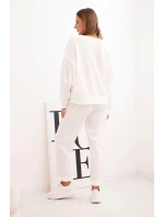 Dámský souprava máslová s třásněmi na rukávech ecru