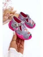 Sandałky Papcie veverky Befado 213P137 šedá-růžová Sandałky Papcie veverky Befado 213P137 šedá-růžová