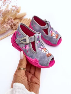 Sandałky Papcie veverky Befado 213P137 šedá-růžová