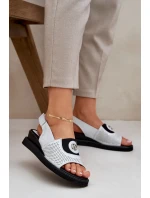 Dámské sandály na klínu stříbrné Isnnoria