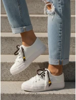 Dámské tenisky tenisky s ozdobnými korálky bílé ZY1407