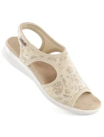 Dámské pohodlné nazouvací sandály béžové Unisoft 7196