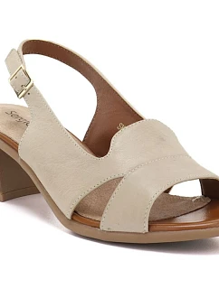 Dámské kožené sandály béžové Sergio Leone SK578-S