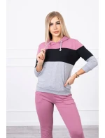 Barevná pruhovaná sada tmavě růžová+černá