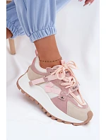 Tenisky na platformě z přírodního semiše GOE TT2N4022 růžové