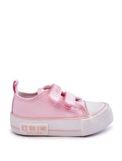 Dětské látkové tenisky se suchým zipem BIG STAR KK374077 Růžová
