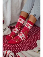 Dámské vánoční ponožky s perníčky – červené Dámské vánoční ponožky s perníčky – červené