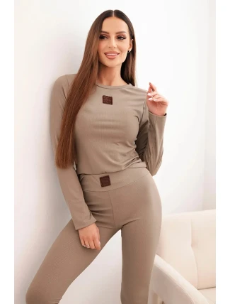 Dámská bavlněná souprava s dlouhým rukávem a legínami fango