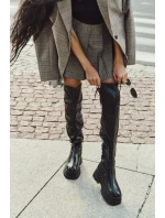 Dámské kozačky nad kolena na masivní platformě Erisna – černé