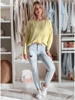 Dámský oversize hladký svetr SENZIA lemon FashionStreet MY2449