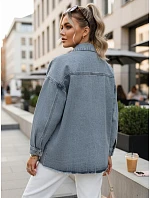 Dámská světle modrá džínová košilová bunda FashionStreet TY5690