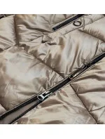 Béžová dámská metalická zimní bunda (B8072-12)