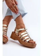 Zazoo 40410 Dámské kožené sandály Zlaté