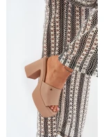 Dámské Sandały Z Eko Kůže Na Podpatku A Platformě Khaki Tamirella