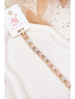 Dámský náramek s barevnými srdíčky chirurgická ocel zlatý