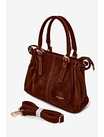 Kožená kabelka z ekologické semiše Camel Vessia