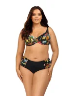 Dámské dvoudílné plavky Caitriona 3133/3 černé s květy - Lorin