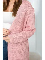 Svetr dlouhý kardigan pudrově růžový