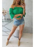 Španělská halenka tmavě zelená Španělská halenka tmavě zelená