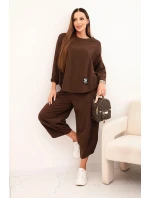 Komplet bavlněný mikina + kalhoty tmavě mátová