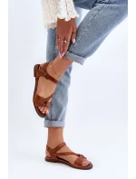 Zazoo 40182 Dámské kožené sandály hnědé