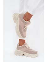 Dámské Tenisky S Krystaly A Beránkem Světle Béžové Zarika