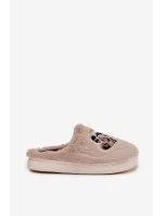 Dámské chlupaté papuče srdíčka – béžové Amandra