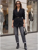Dámské džíny Mom Fit s vysokým pasem, šedé, FashionStreet UY3114 Dámské džíny Mom Fit s vysokým pasem, šedé, FashionStreet UY3114