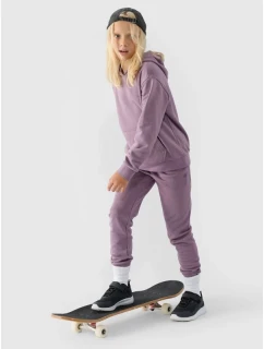 Dívčí nepruhovaná mikina s kapucí 4F Junior 4FJWMM00TSWSF1316-51S