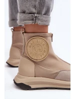 Dámské kožené boty s zipem Maciejka 06297-22 béžové