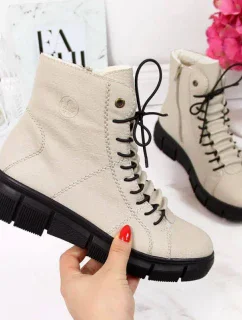 Rieker W X3428 béžové zateplené boty