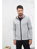 Daiber JN 589 Pánská pletená fleecová bunda s kapucí 02.0589 light melange/carbon Daiber JN 589 Pánská pletená fleecová bunda s kapucí 02.0589 light melange/carbon