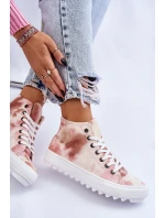 Dámské tenisky High Big Star LL274048 Béžovo-růžová Dámské tenisky High Big Star LL274048 Béžovo-růžová