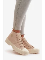 Vysoký Látkové tenisky na platformě Big Star LL274160 Béžová