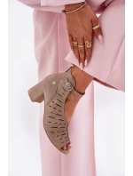 Dámské Semišové Boty Na Podpatku Maciejka Tmavě Béžové 06893-10