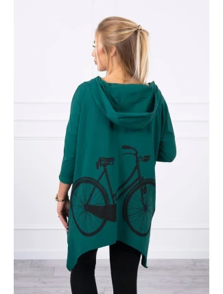 Mikina s potiskem kola zelená