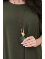 Oversized halenka s přívěskem khaki