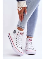 Dámské klasické vysoké tenisky Big Star T274026 Bílé Dámské klasické vysoké tenisky Big Star T274026 Bílé